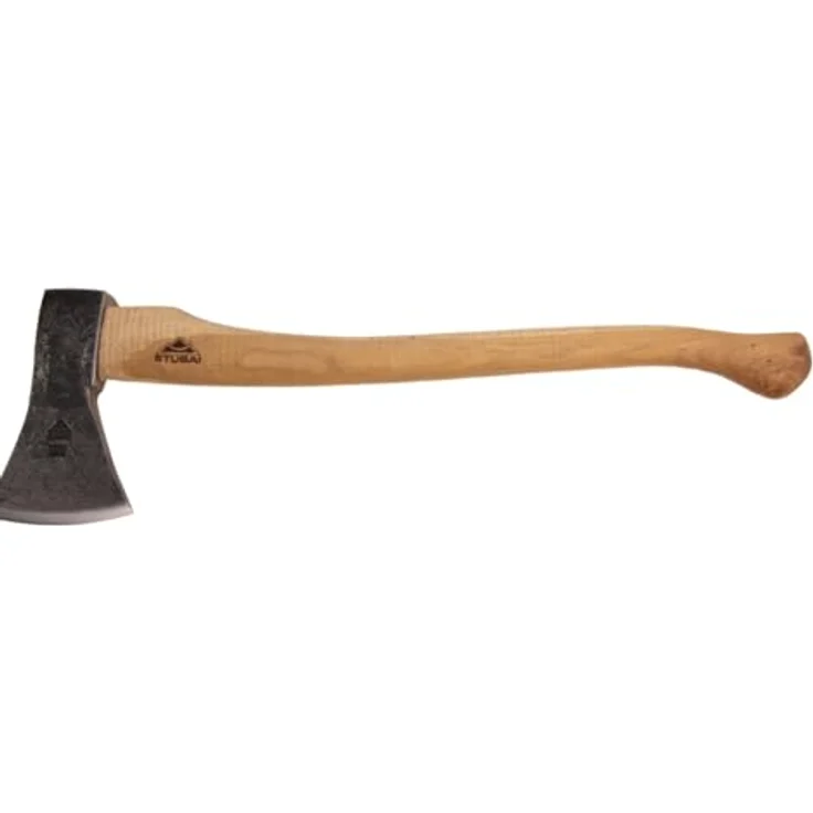 STUBAI Campingbeil „Zuckerhütl“, handgeschmiedet aus Kohlenstoffstahl, 1.650 g, 650 mm, geölter Hickorystiel, inklusive Lederscheide für Bushcraft und Outdoor-Einsätze – Bild 3