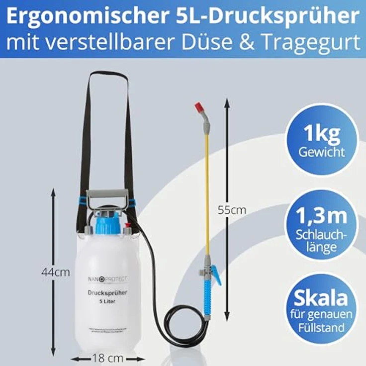 Nanoprotect Drucksprühgerät Drucksprüher - 5 Liter - Gartenspritze – Bild 2