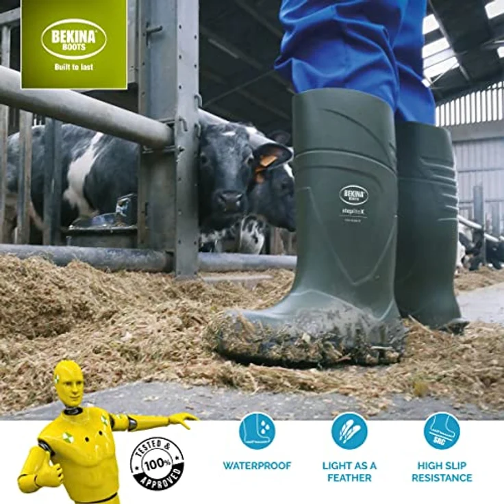 Kerbl StepliteX S5 Sicherheitsstiefel, federleicht, thermo-isolierend, grün, Größe 45 – Bild 3