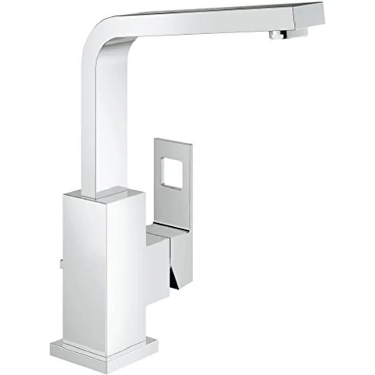 Grohe Eurocube Waschtischarmatur 2313500E, mit SilkMove 2, EcoJoy 5,7 l/min, schwenkbarem Rohrauslauf und StarLight Oberfläche – Bild 1
