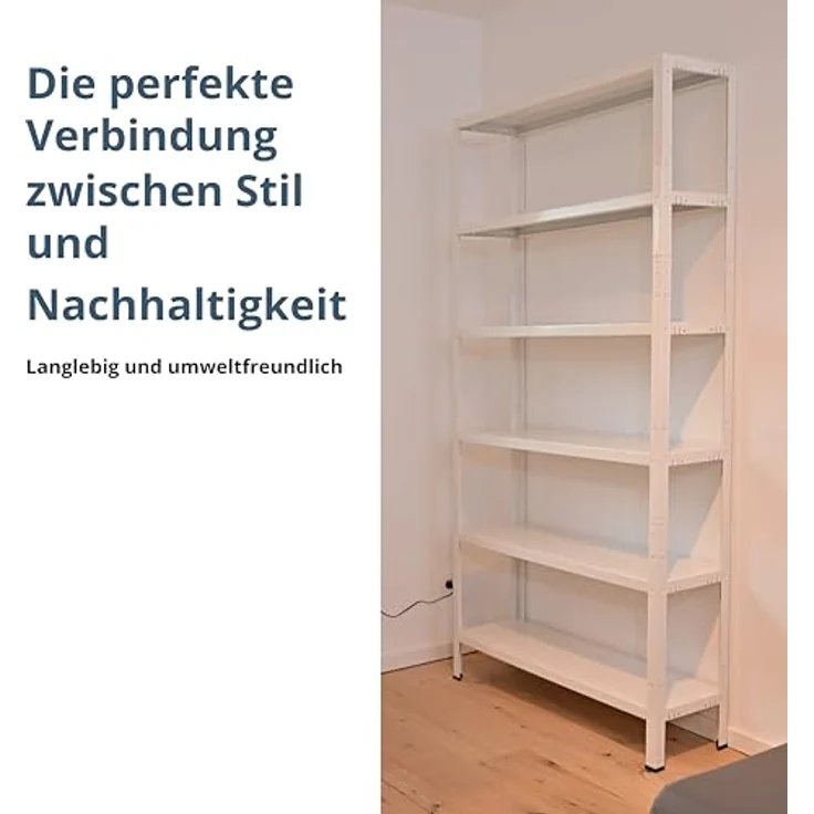 Schulte Regalwelt Lagerregal mit 6 PowerMAX-Fachböden, 200x100x30cm Regalsystem, Steckregal mit einfacher Montage ohne Verschrauben, Traglast je Boden bis zu 65 Kg (bis zu 390 Kg Gesamttraglast) – Bild 7