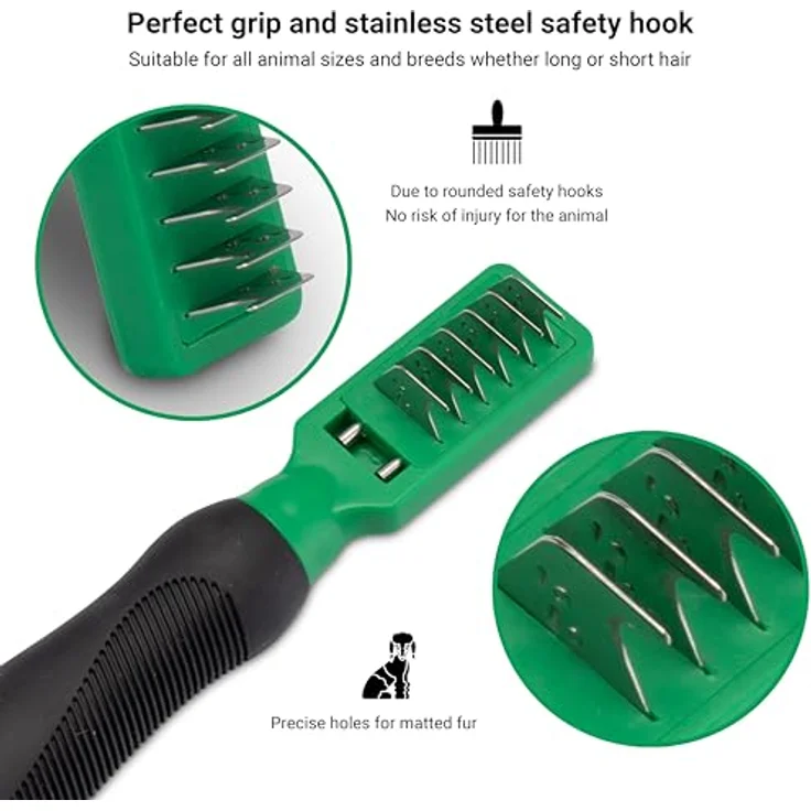 FinoPet Entfilzungsbürste, Entfilzungsmesser, Entfilzungskamm für Hunde und Katzen, Hundebürste/Katzenbürste auch als Filzbürste für Hund und Katze, Entfilzer für Knoten, Verfilzungen und Unterwolle – Bild 3