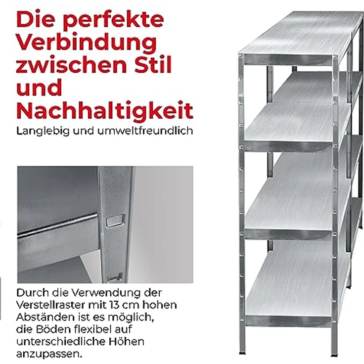Schulte Regalwelt 2er Set Lagerregal mit 8 PowerMAX-Fachböden, 180x160x40cm Regalsystem, Steckregal mit einfacher Montage ohne Verschrauben, Traglast je Boden bis zu 65 Kg (bis zu 520 Kg gesamt) – Bild 8