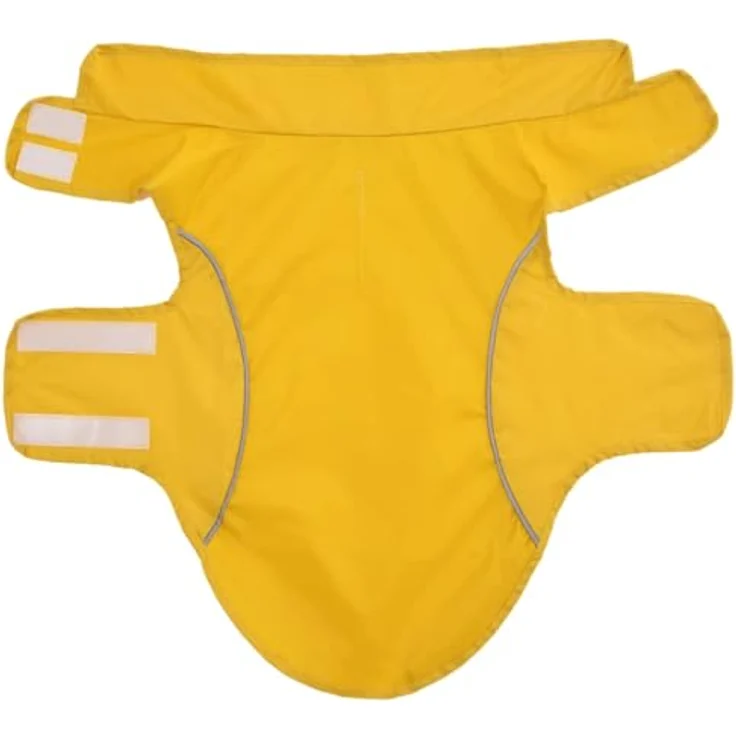 vidaXL Hunde Regenmantel M, wasserdichter Hundemantel aus Polyester mit Reflexstreifen, gelb – Bild 5