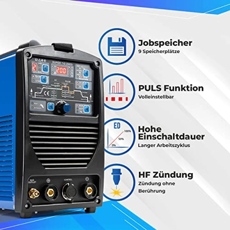 IPOTOOLS WIG IGBT Inverter AC-DC SUPER TIG-200Di Pulse HF und MMA TOP !!! - Ipotools – Bild 5
