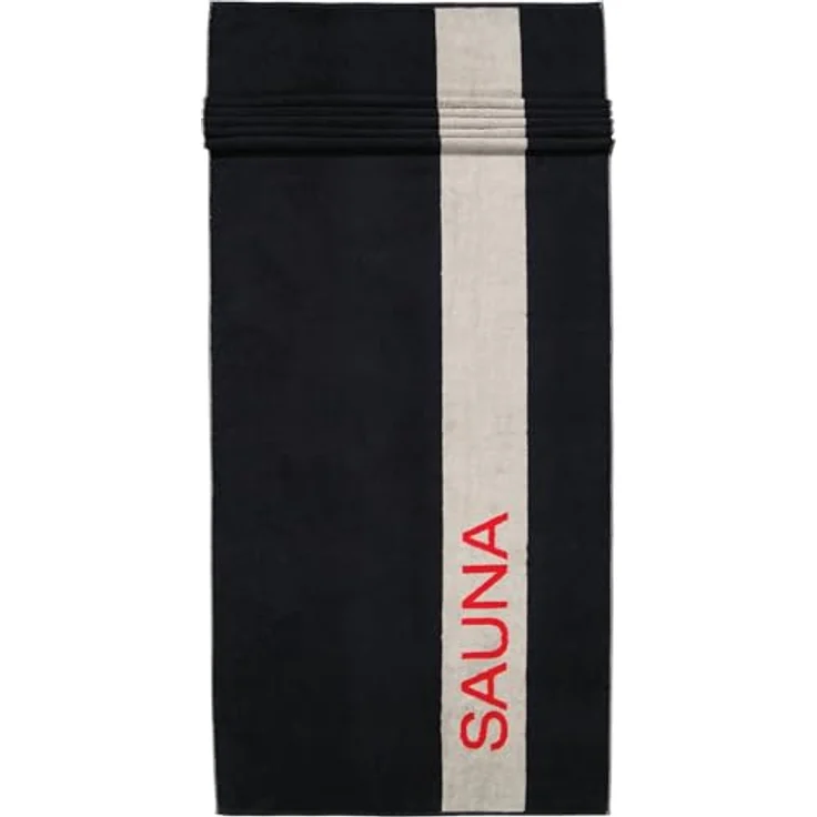 Cawoe Saunatuch 6238, Schwarz, 80x200 cm, hochwertiger Frottierstoff für Freizeit und Wellness – Bild 1