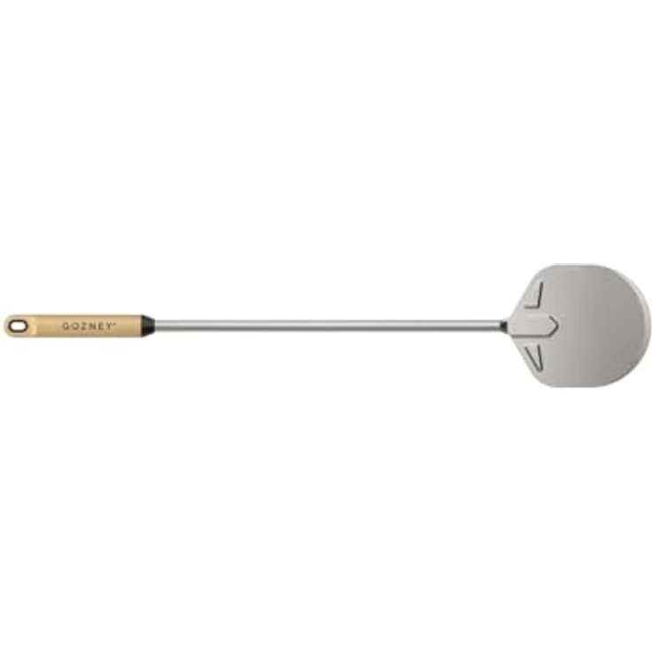 GOZNEY° Utility Pizzaschieber, rostfreier Stahl Wendeheber mit Buchenholzgriff, 152 mm Kopfdurchmesser, 800 mm Stiel – Bild 2