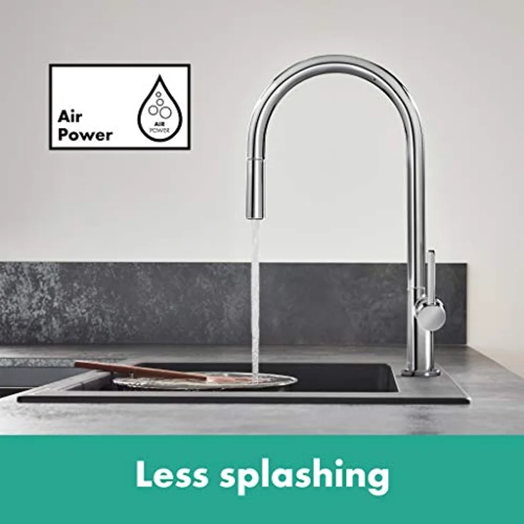 hansgrohe Talis M54, Einhebel-Küchenmischer mit Ausziehauslauf, Chrom, 210 ComfortZone, Temperaturbegrenzung, schwenkbar bis 360° – Bild 3