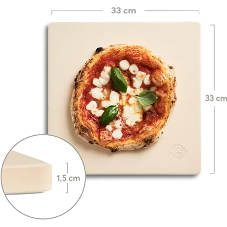 BURNHARD Gas-Pizzaofen TONY 450 °C Outdoor Ofen für Pizza Cordierit-Pizzastein 33 cm, tragbar 5,9 kW (Schwarz) – Bild 3