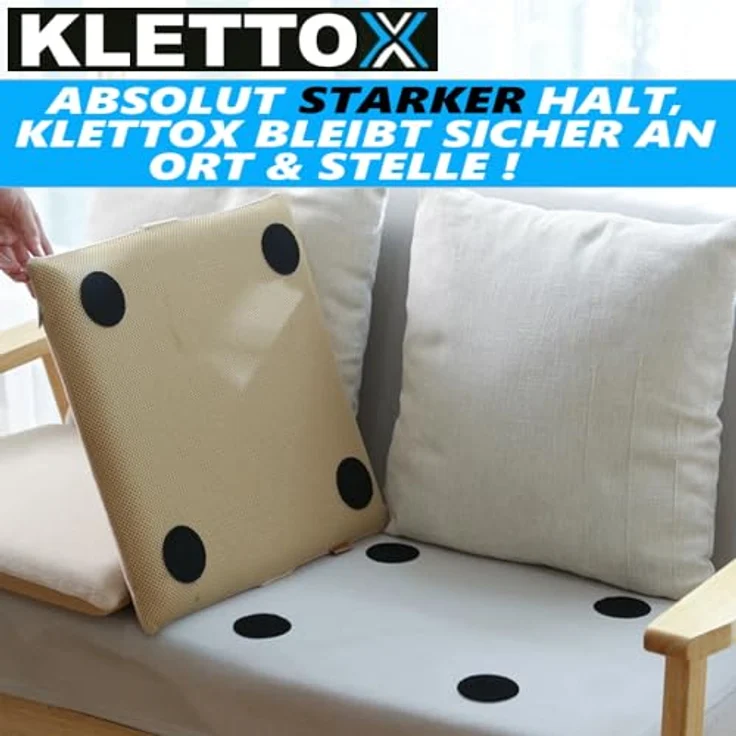 KLETTOX Klettpads Klettverschluss Klettband Klettpunkte, MAVURA, Klett selbstklebend schwarz [6er Set] – Bild 3