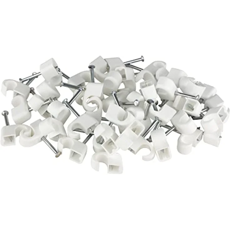 REV Expressschellen, 200 St. Nagelschellen - Kabelschellen, 7-11mm, Nagellänge 25mm, Weiss – Bild 1