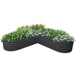 HC Garten & Freizeit Hochbeet L-Form Beet Pflanzkübel Frühbeet Gartenbeet für Außenbereich, anthrazit