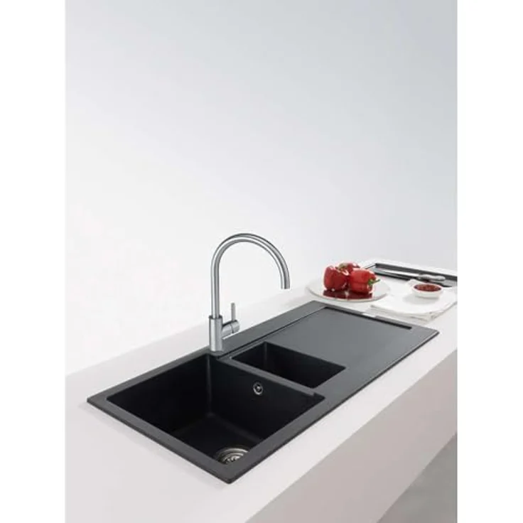 FRANKE Küchenarmatur, Einhebelmischer mit umstellbarem Wasserstrahl, 180° Schwenkbereich, Laminar Perlator, Edelstahl – Bild 4