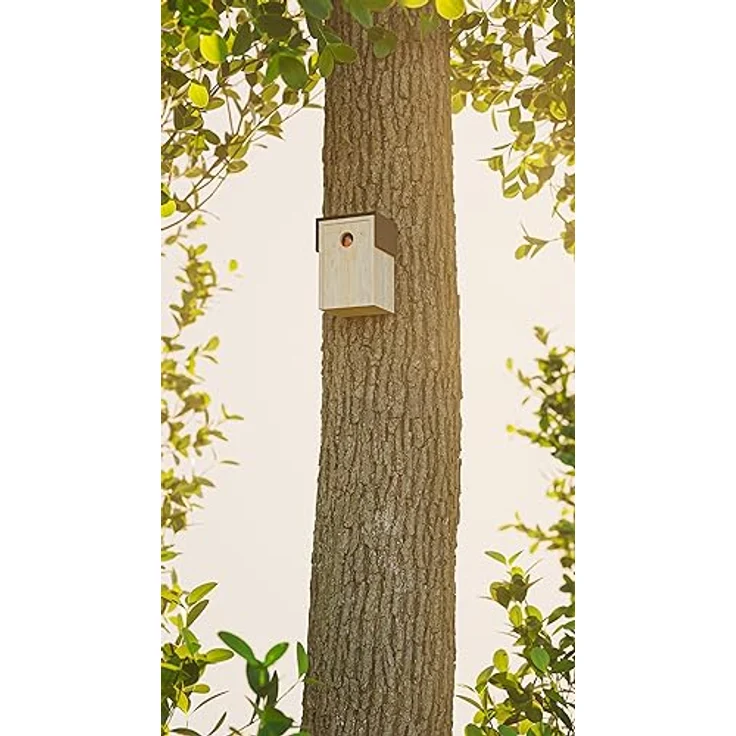 Alberts 355258 Vogelhäuschen U-Schutzdach | Nistkasten aus Stahl in verschiedenen Trendfarben | Vogelnest zum aufhängen oder hinstellen | Größe 130 x 120 x 100 mm – Bild 3