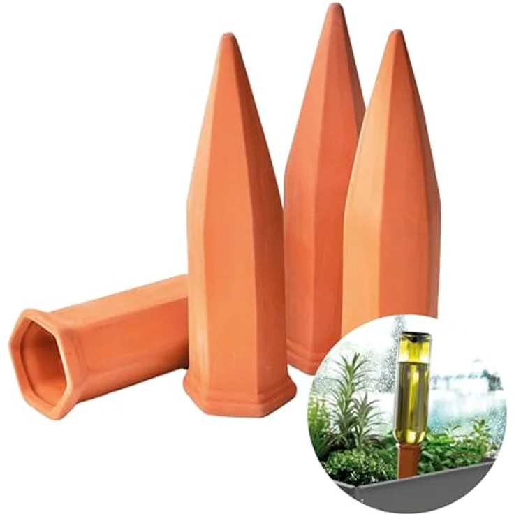 Bio Green Pflanzen Bewässerung Wine Tonkegel, terracotta-grün - für Wein Flaschen Bewässerungszubehör – Bild 2