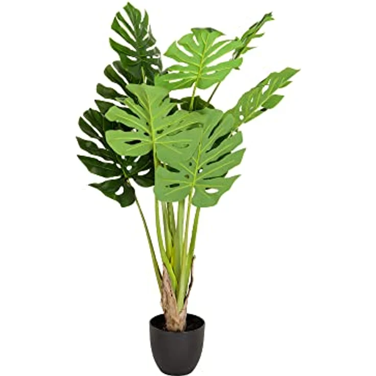 hjh OFFICE Kunstpflanze Philo Philodendron Höhe 120 cm Grün 10 Blätter Baumfreund Zimmer Dekopflanze künstlich, 871006 – Bild 1