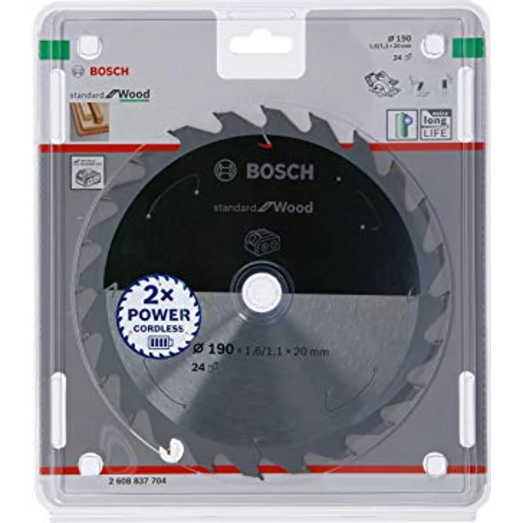 Bosch Professional Kreissägeblatt Standard for Wood (Holz, 190 x 20 x 1,6 mm, 24 Zähne, Zubehör Akku Kreissäge) – Bild 2