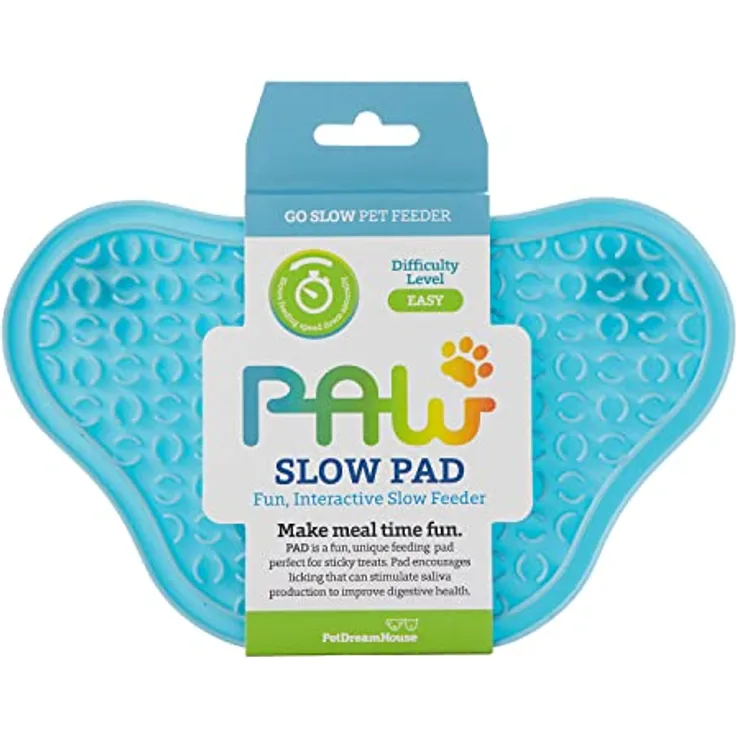 PetDreamHouse Paw Feeder Lick Pad Hunde-Leckunterlage, Ablenkungsmatte für Bad oder Dusche, zum Lecken von Paste, Soße, Joghurt oder Erdnussbutter – Blau