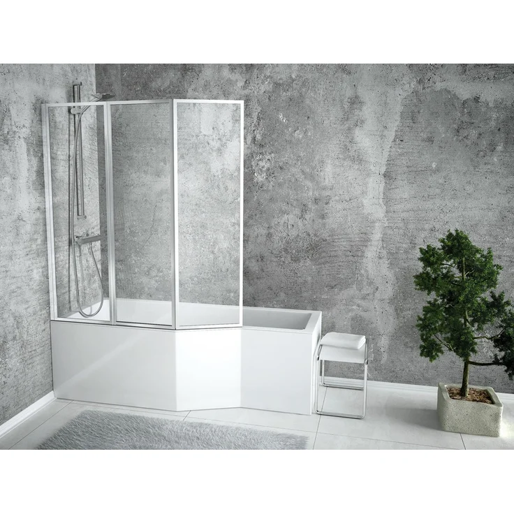 KOLMAN Eckbadewanne Integra 150x75, links/rechts, Weiß, inkl. Ablaufgarnitur & Füße GRATIS, Acryl