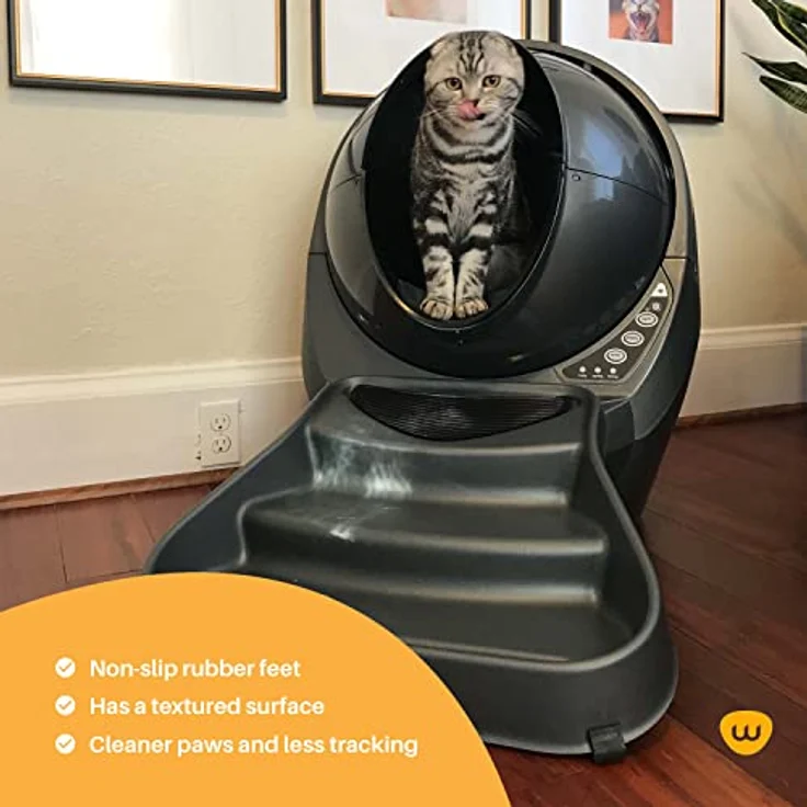 Litter-Robot Ramp by Whisker (grau) – Katzenrampe für Katzentoilette, passgenau für Streuroboter, reduziert Nachverfolgung, geeignet für kleine und ältere Katzen, entworfen und montiert in den USA – Bild 2