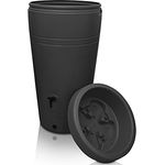 YourCasa Regentonne 230 Liter [Decore Design] frostsicher, schmal (Anthrazit) - nachhaltige Bewässerung mit Pflanzschale