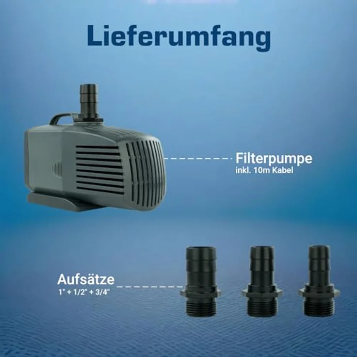 KERRY ECO Salz-Wasserpumpe – 4.000 L/H, 70 Watt, 10m Kabel, 3,1m Förderhöhe, Teichpumpe, Wasserspielpumpe | Tauchpumpe | Springbrunnen-Pumpe – Bild 6