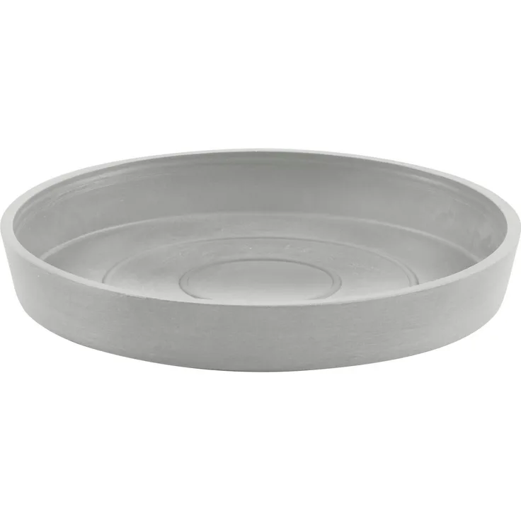 ECOPOTS Blumentopfuntersetzer ROUND SAUCER White Grey, BxTxH: 18x18x2,5 cm - Bruchsicher, UV-beständig und frostsicher