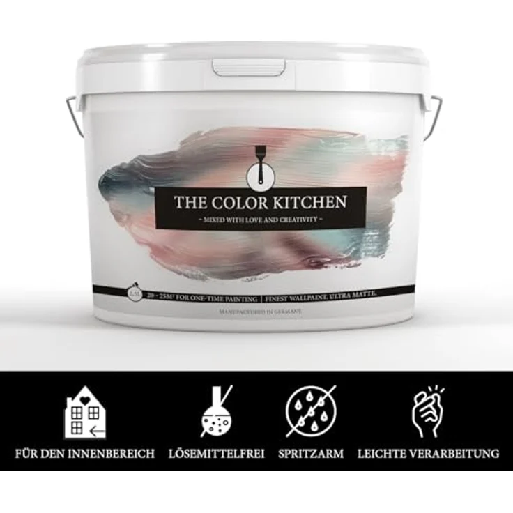 A.S. Création The Color Kitchen Wand- und Deckenfarbe Beige "Piña Colada", 2,5 l, matte Innenfarbe mit hoher Deckkraft, scheuerbeständig und wasserbasiert – Bild 3