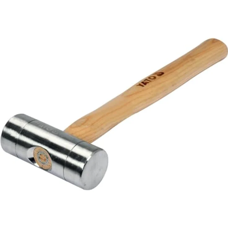 Yato Schonhammer Ausbeulhammer Aluminium, Doppelseitiger Hammer mit Alu Kopf ø 30/40/50 mm, 300g, Eschenholzstiel – Bild 1
