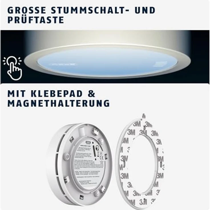 ABUS PREFIRA CONNECT, vernetzbarer Rauchwarnmelder mit 10-Jahres-Batterie und 3-facher Fehlalarm-Reduzierung – Bild 3