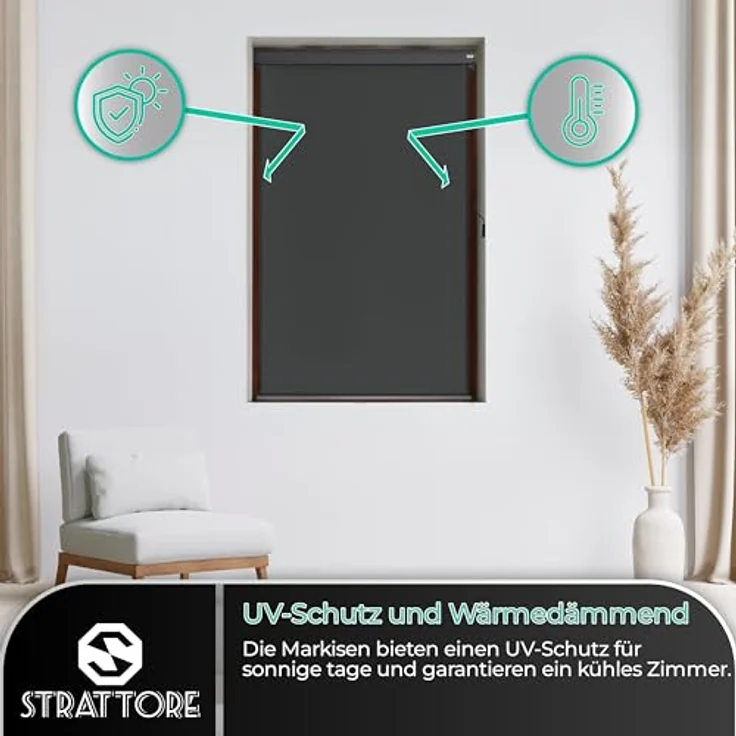 Strattore Ausziehbare Senkrechtmarkise Vertikalmarkise 180 x 250 cm - Anthrazit – Bild 4