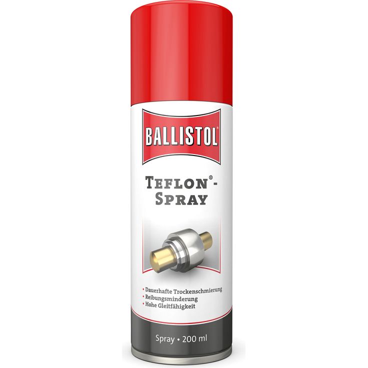 Ballistol Teflon-Spray 200 ml, Trockenschmierung für Laufrollen und Gleitbahnen, öl- und fettfrei