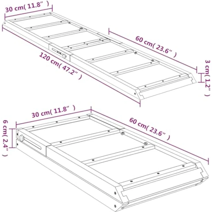 vidaXL Hunderampe Grün 120x30 cm Massivholz Tanne – Bild 4