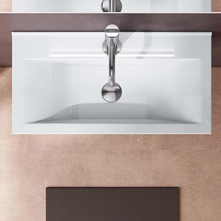 doporro Waschbecken Aufsatzwaschbecken Hängewaschbecken 60cm Keramik weiß inkl. Nano-Versiegelung Brüssel118g – Bild 3