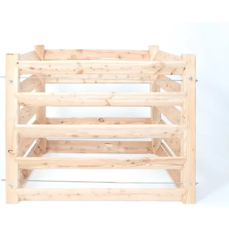 Westmann Holz Komposter Konni S, FSC-zertifiziertes Lärchenholz, robust und wartungsarm, 615 Liter, 85x85x80, natur