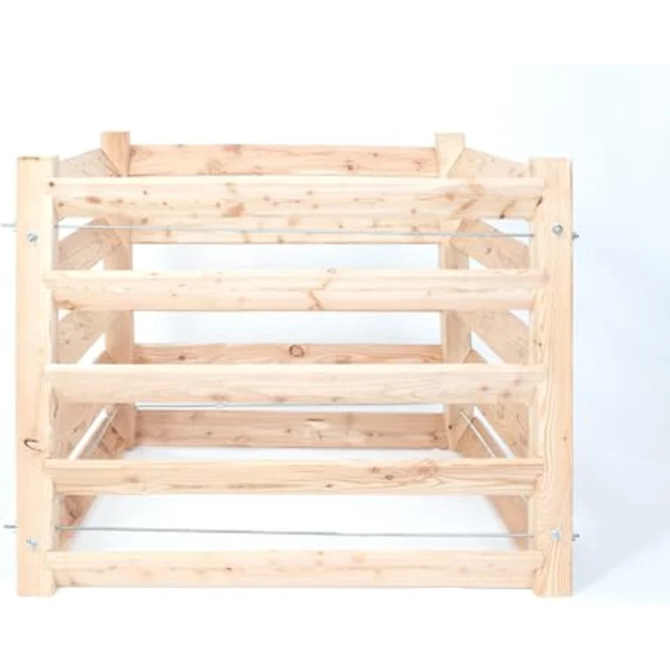 Westmann Holz Komposter Konni S, FSC-zertifiziertes Lärchenholz, robust und wartungsarm, 615 Liter, 85x85x80, natur – Bild 1