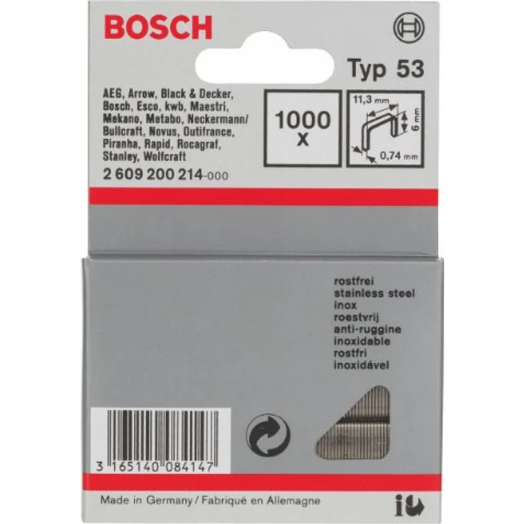 Bosch Accessories Feindrahtklammern Typ 53, 1000 Stück, 6mm x 11.4mm für präzises Tackerarbeiten mit dünnen Materialien – Bild 3