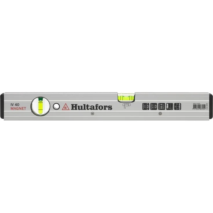 Hultafors Wasserwaage, Aluminiumprofil mit Neodymmagneten, V-Form, Doppellibellen, Messtoleranz ±0,5 mm/m