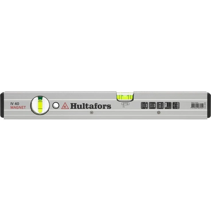 Hultafors Wasserwaage, Aluminiumprofil mit Neodymmagneten, V-Form, Doppellibellen, Messtoleranz ±0,5 mm/m