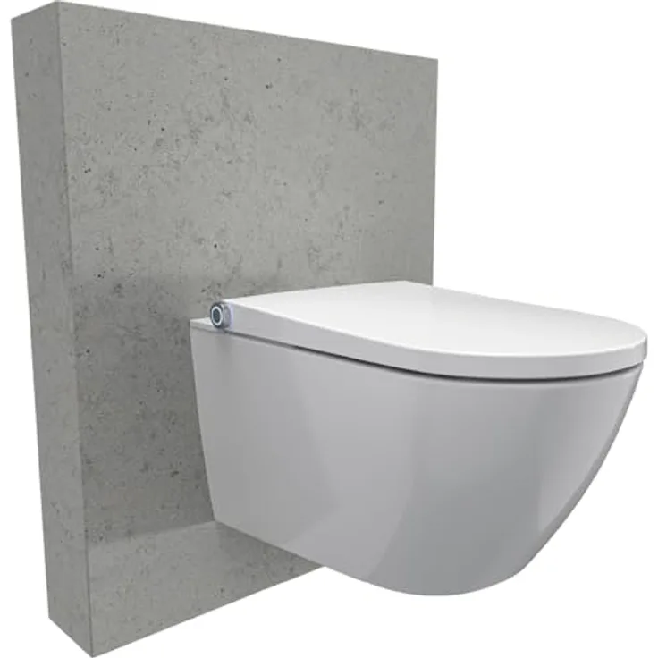Bernstein Dusch-WC Basic 1102, spülrandlos, Edelstahl-Duscharm, Soft-Close, antibakterielle Düse, Weiß