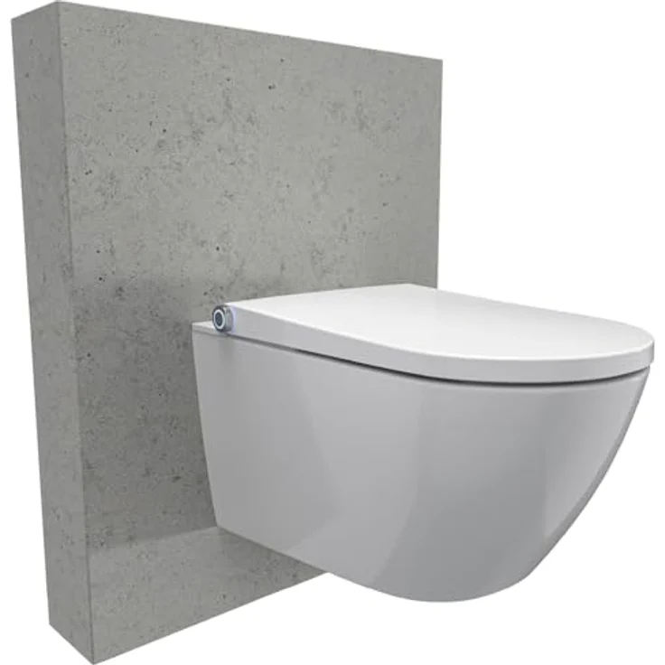 Bernstein Dusch-WC Basic 1102, spülrandlos, Edelstahl-Duscharm, Soft-Close, antibakterielle Düse, Weiß – Bild 1