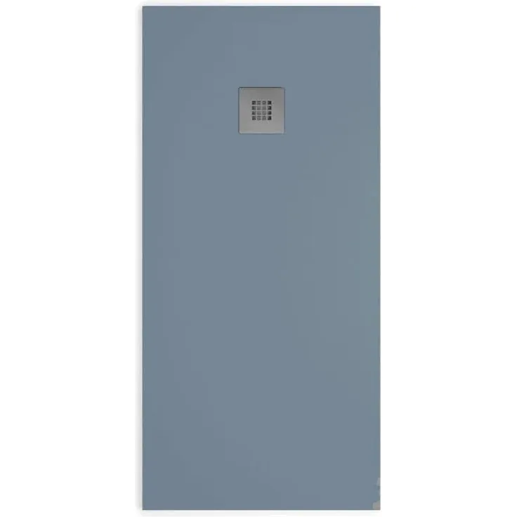 Stano Mineralguss-Duschwanne Extra Flach Madison, Anthrazit, 70x100cm, rutschfest, mit Edelstahl-Ablaufgitter