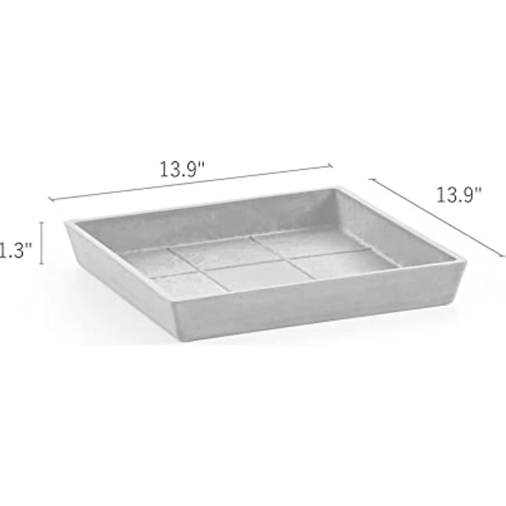 ECOPOTS Blumentopfuntersetzer SQUARE SAUCER Dark Grey, bruchsicher und UV-beständig, BxTxH: 35,5x35,5x3,5 cm – Bild 4