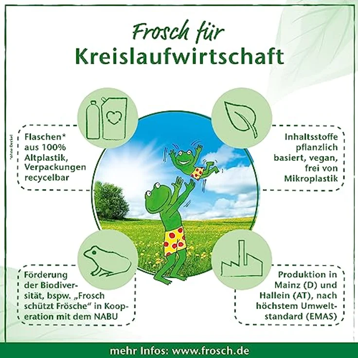 FROSCH Zitronenminze Geschirrspülmittel, 500 ml, pH-hautneutral, kraftvoll gegen Fettverschmutzungen, 100% recyclbare Flasche – Bild 3