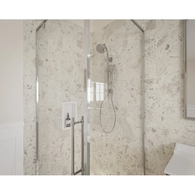 Wetwall Duschrückwand Elite Terrazzo Rock, Einfache Montage ohne Bohren, Fugenfreie Oberfläche