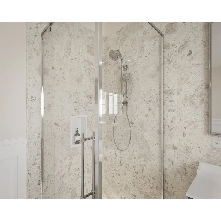 Wetwall Duschrückwand Elite Terrazzo Rock, Einfache Montage ohne Bohren, Fugenfreie Oberfläche