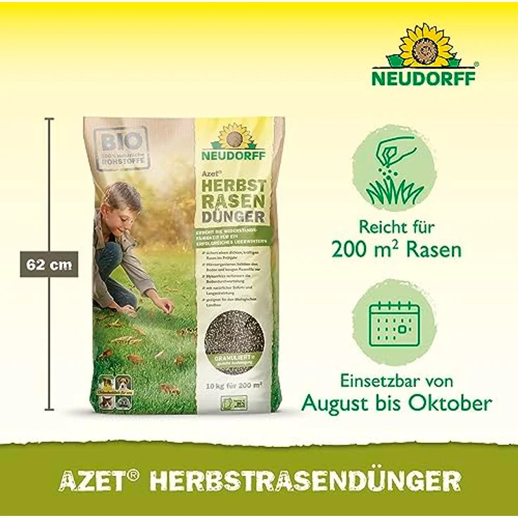 Neudorff Azet Herbst Rasen Dünger 10kg – Bild 3