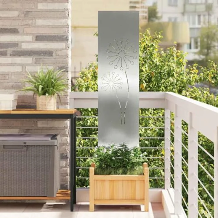 vidaXL Gartenabtrennung Sichtschutz Trennwand, dekorative Stahl-Barriere mit mattem Finish für Outdoor-Bereiche – Bild 2