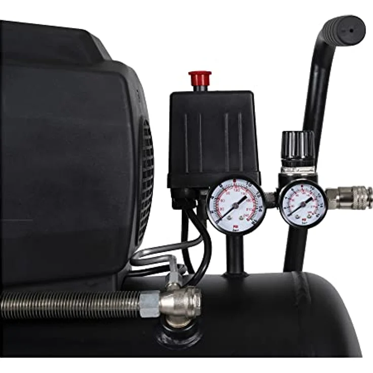 STIER Kompressor LKT 240-8-24, 1100 W, max. Druck 8 bar, 24 Liter Tank, geeignet für Ausblaspistolen und Farbspritzpistolen, mobil und vibrationsarm – Bild 2