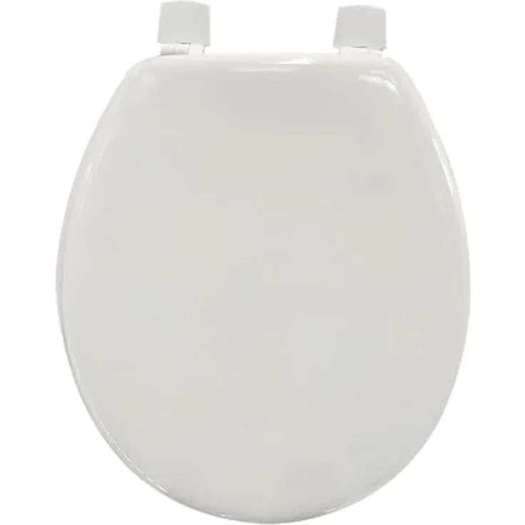MSV WC-Sitz MDF, 45 cm x 37 cm x 5,6 cm, Weiß, mit Kunststoffscharnieren und hygienischer Oberfläche
